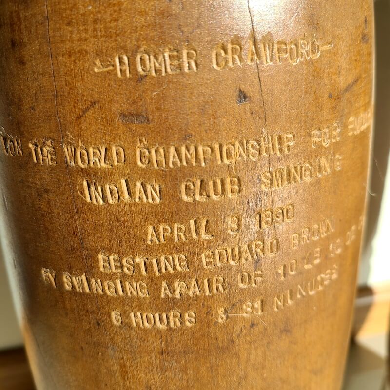 Homer Crawford Indian Clubs Detail