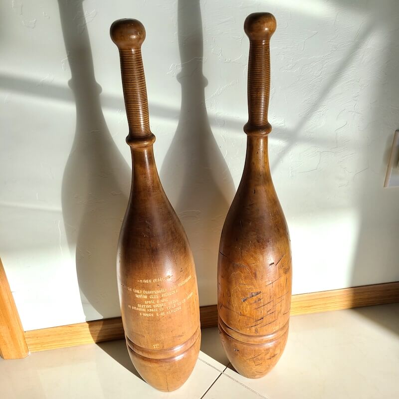 Homer Crawford pair of Indian Clubs