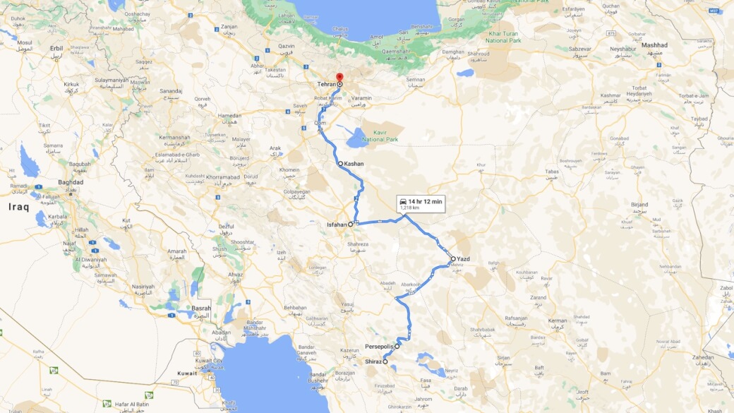Zurkhaneh Tour 2014 Map